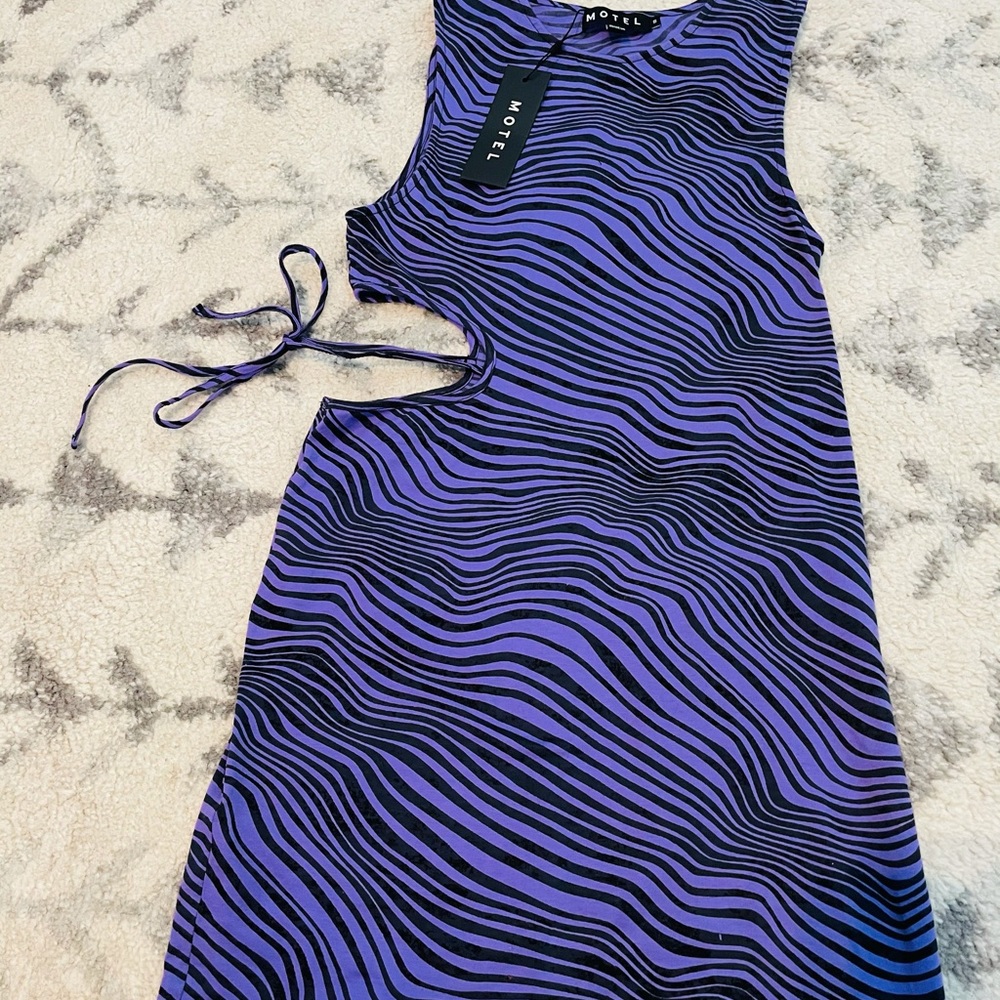 Motel rocks Kinsey bodycon purple zebra mini dress